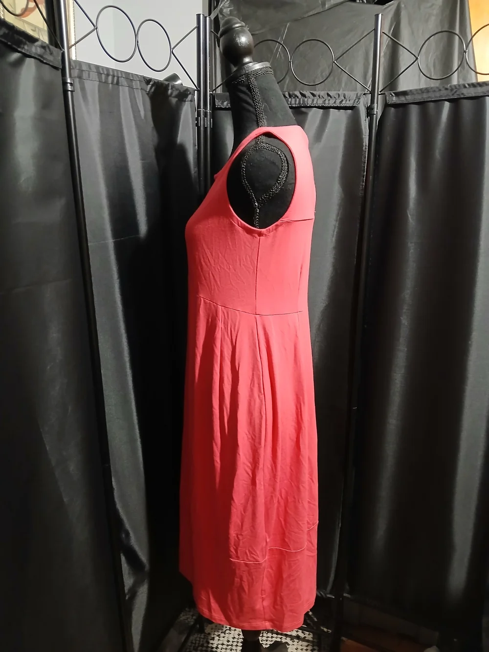 Eileen Fisher Coral Sleeveless Midi Dress Women's Size XS Spring Summer Beach Bo - Picture 6 of 9